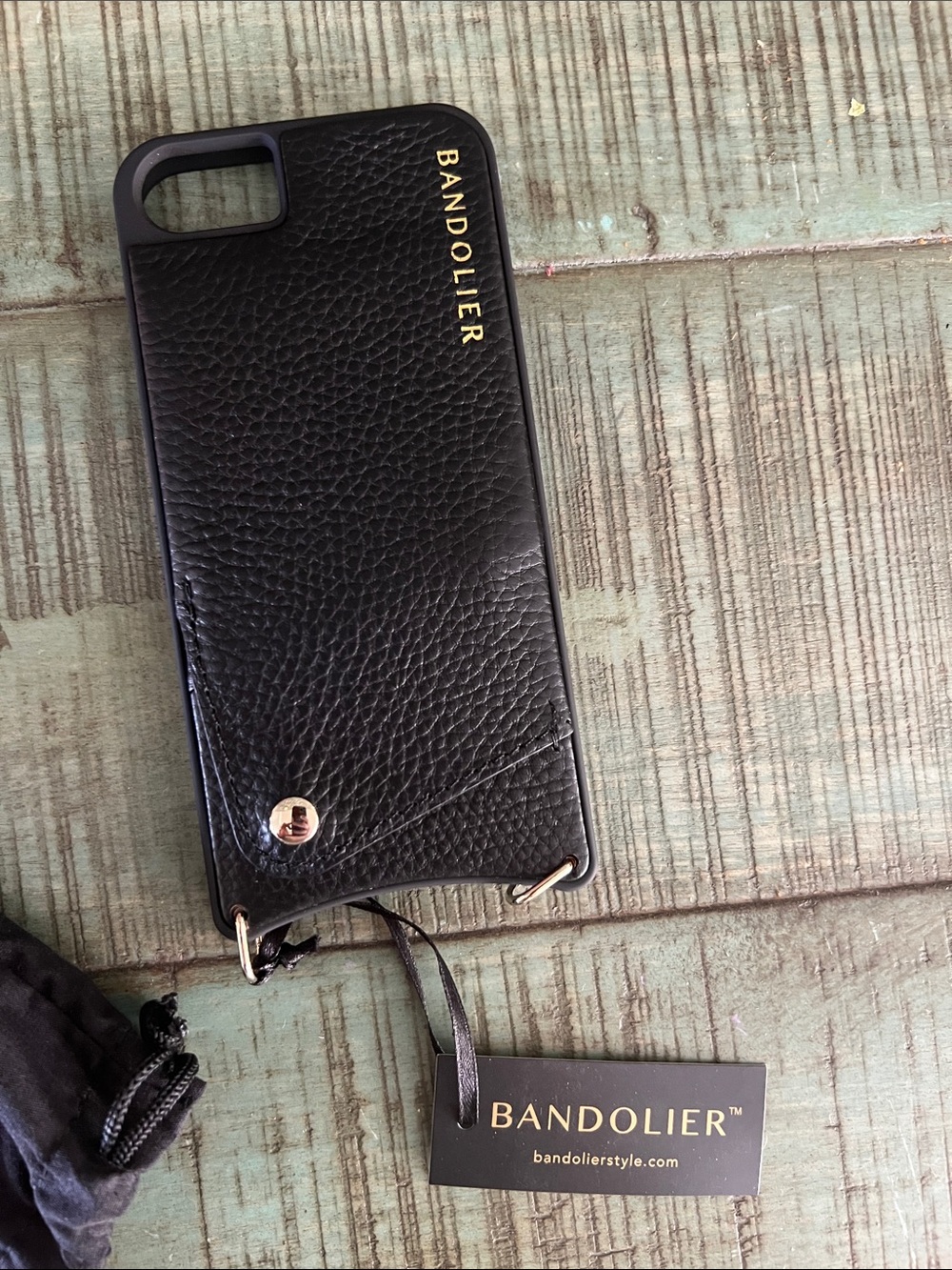 Bandolier Black Crossbody Wallet Phone Case with Matching Strap iPhone 8/7/6